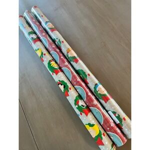Peanuts Christmas Wrapping Paper Lot New Hallmark Snoopy Heavyweight‎ 3 Rolls